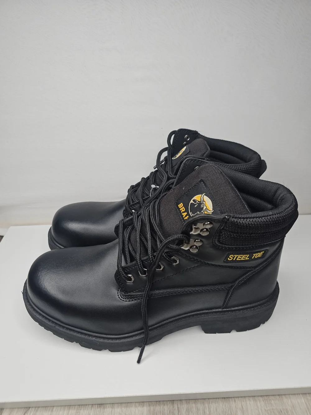 NWT Brahma Gus Steel Toe Black Leather Work Boots Men’s 11W